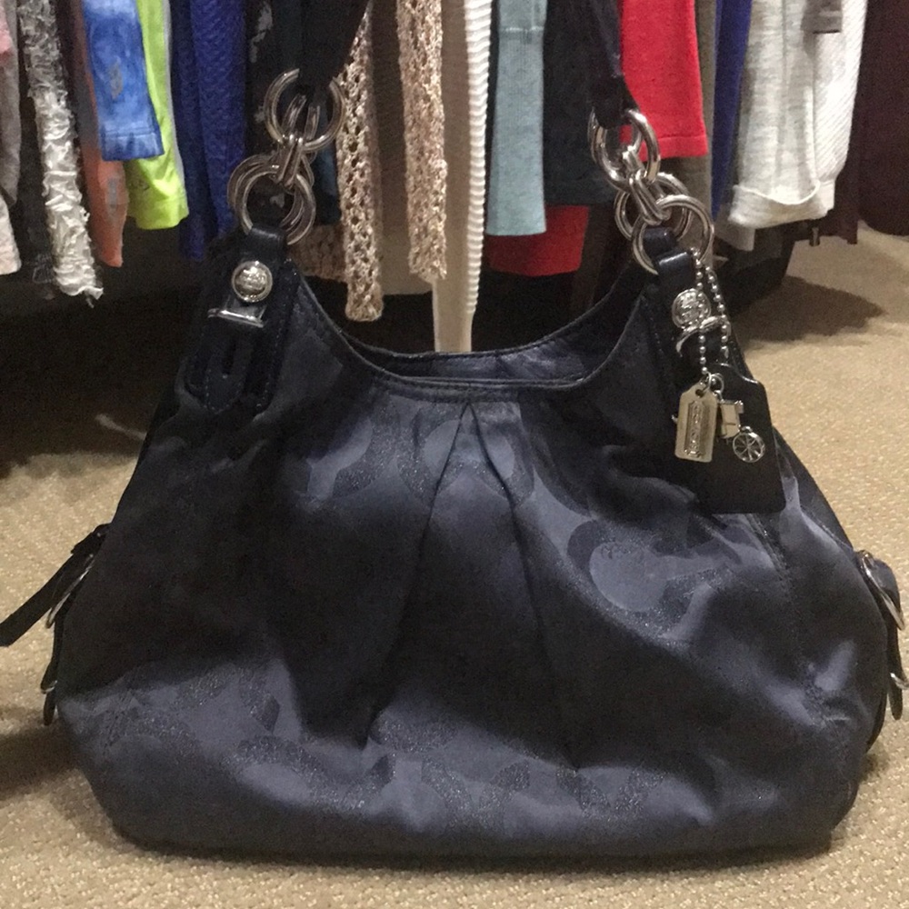Navy blue coach purse